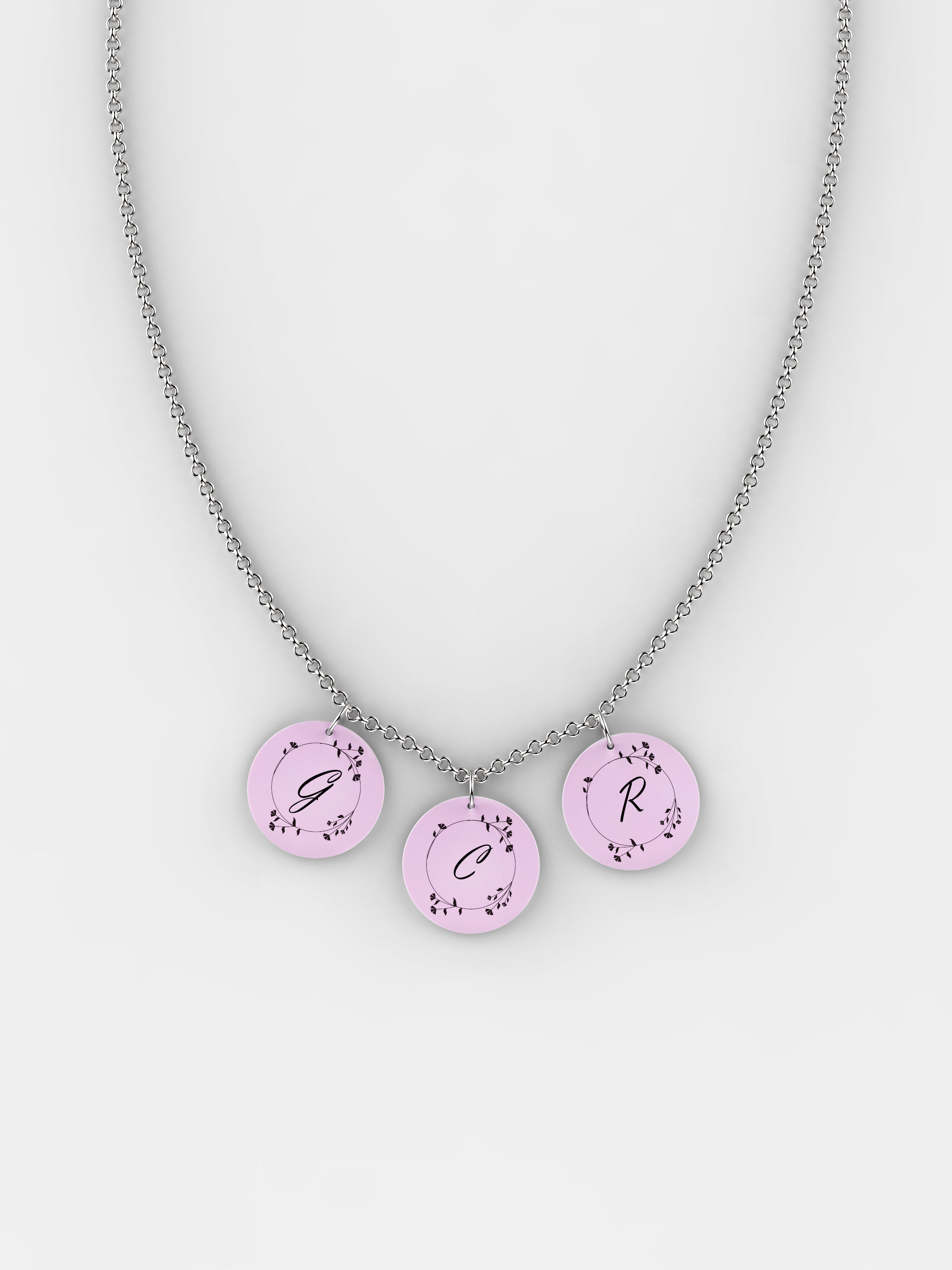 Personalised triple on sale disc necklace