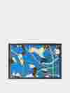 custom door mats printed with abstract blue pattern