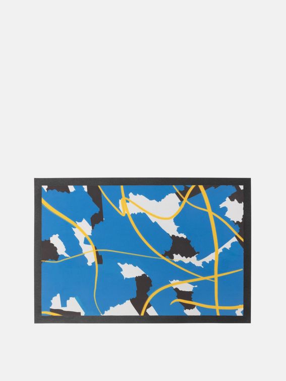 custom door mats printed with abstract green pattern