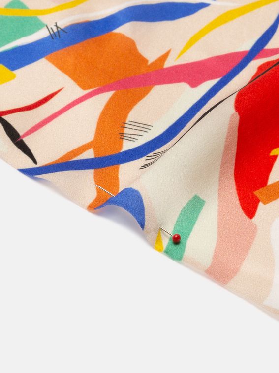 custom Silk Satin fabric small print