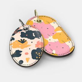 Custom leather keyring Oval & Capsule shape