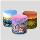 Close-up of round photo pouf