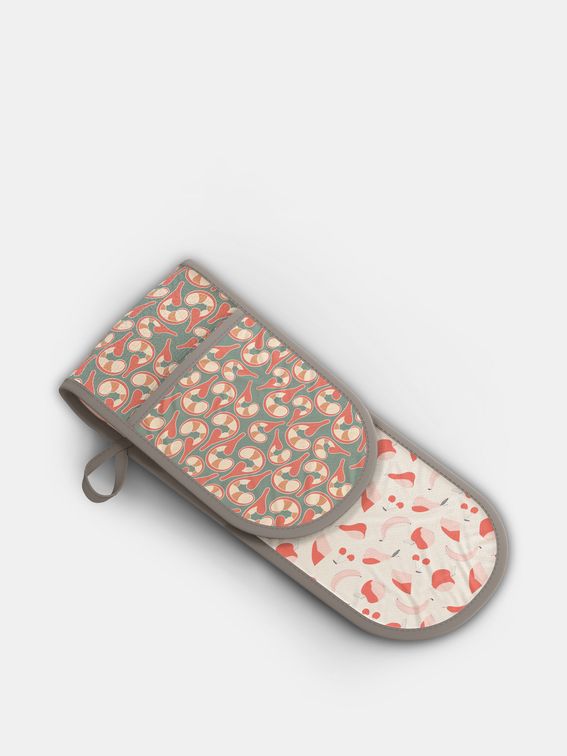 printed double oven gloves