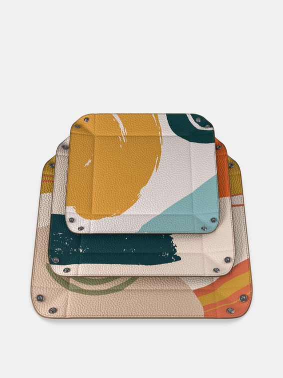 レザー卓上トレイ インテリア 折りたたみ式