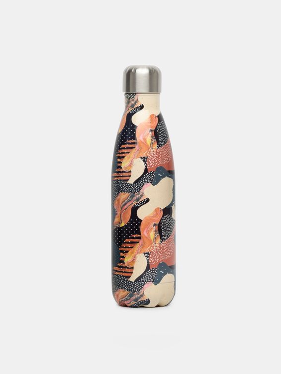 Custom insulated water bottle with floral design