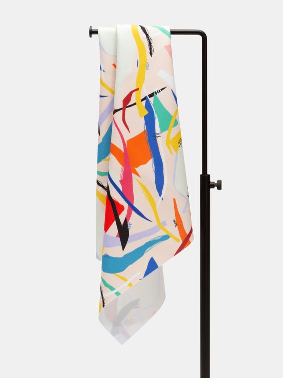 printed scuba crepe fabric
