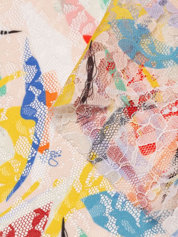 blossom lace fabric printing