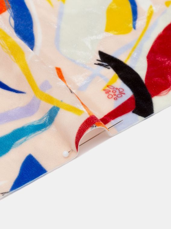 custom Crushed Velour fabric detail