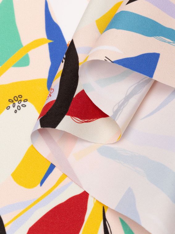 custom print Nautica fabric pleated fold