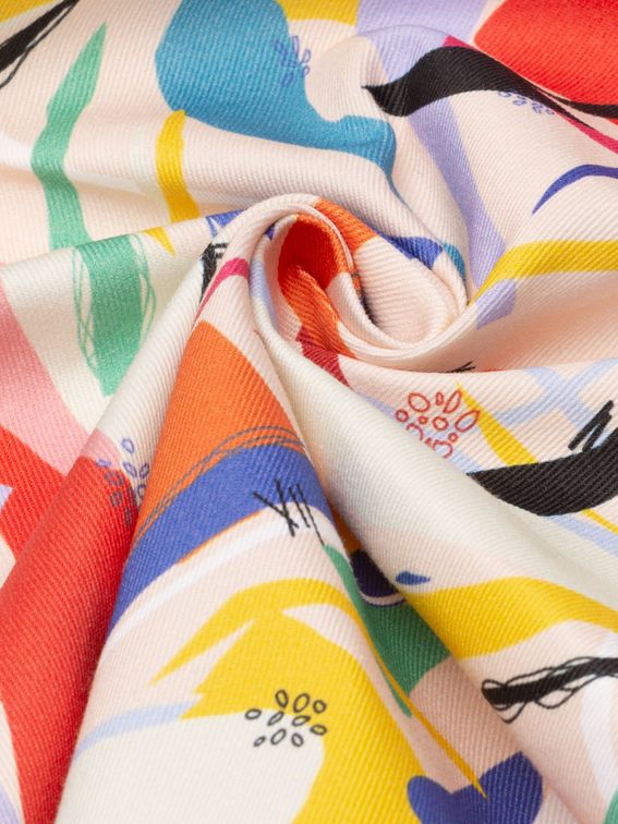 katoenen twill bedrukt gevouwen