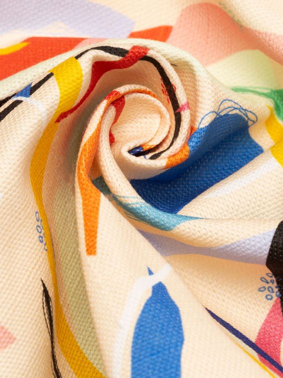 print Cotton Linen Blend fabric
