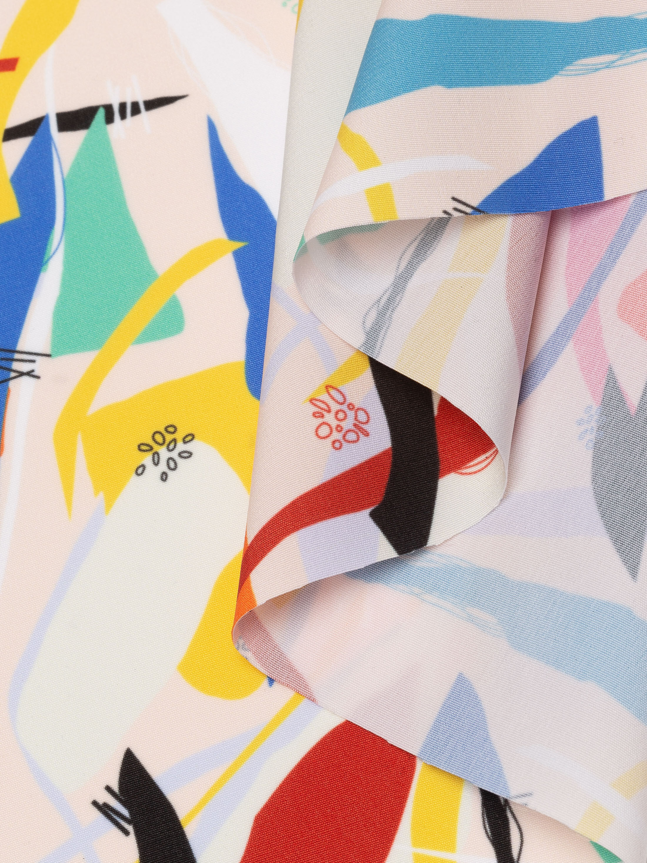 custom peached poly fabric printing creased