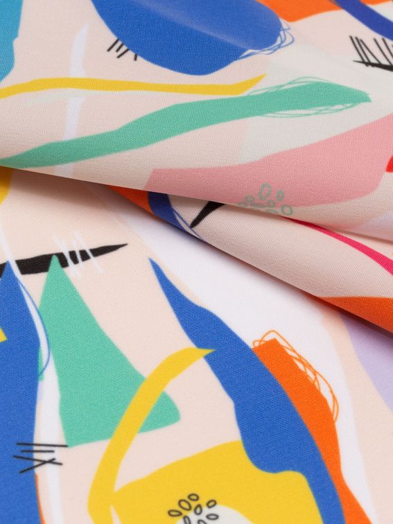 custom peach Poly fabric printing creased