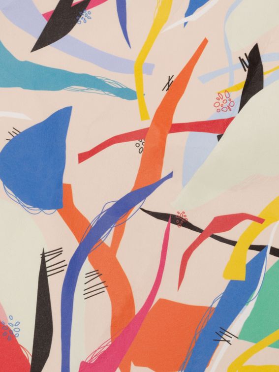 スクロール・紙状ファブリック 布プリント