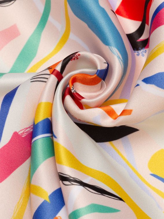 Satin fabric with thread