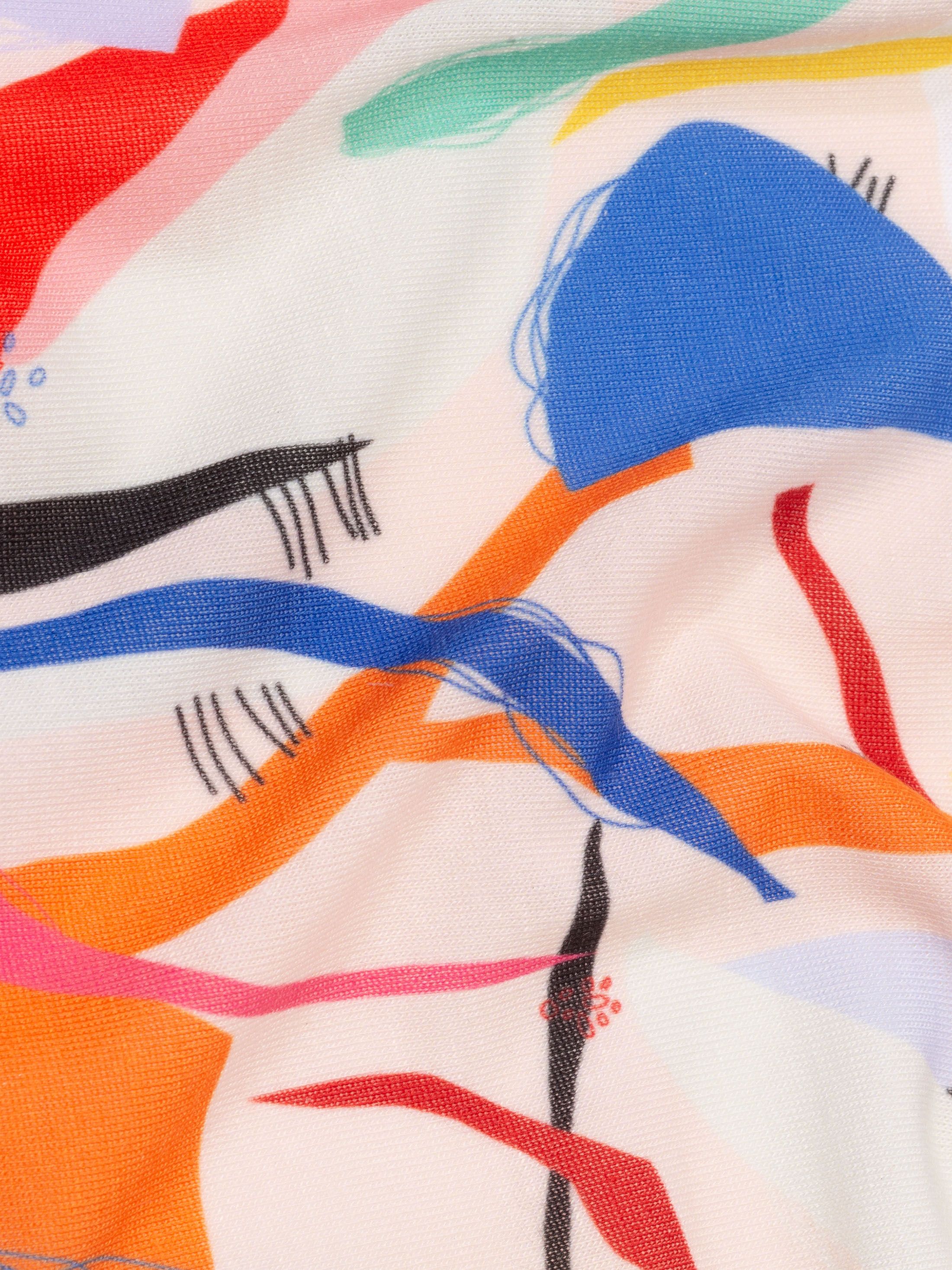 Sky Blue and Orange Tigers Stretch Nylon Jersey - Jersey Prints - Jersey/Knits  - Fashion Fabrics