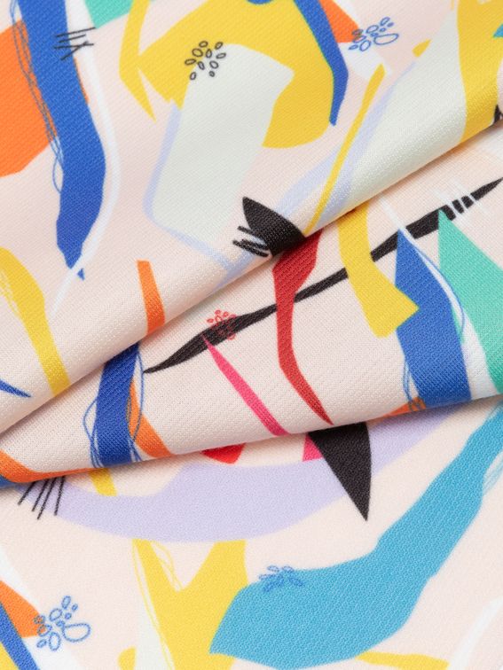 Edge options of printed ponte fabric