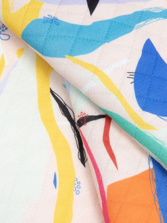 print on Quilted Jersey fabric test print