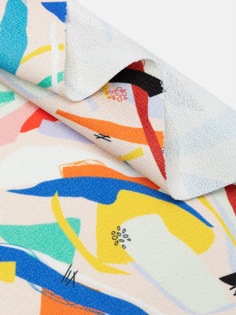 custom Gaia Eco Woven fabric printing fold close up recycled