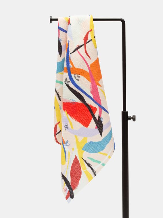 print on linen Weave fabric
