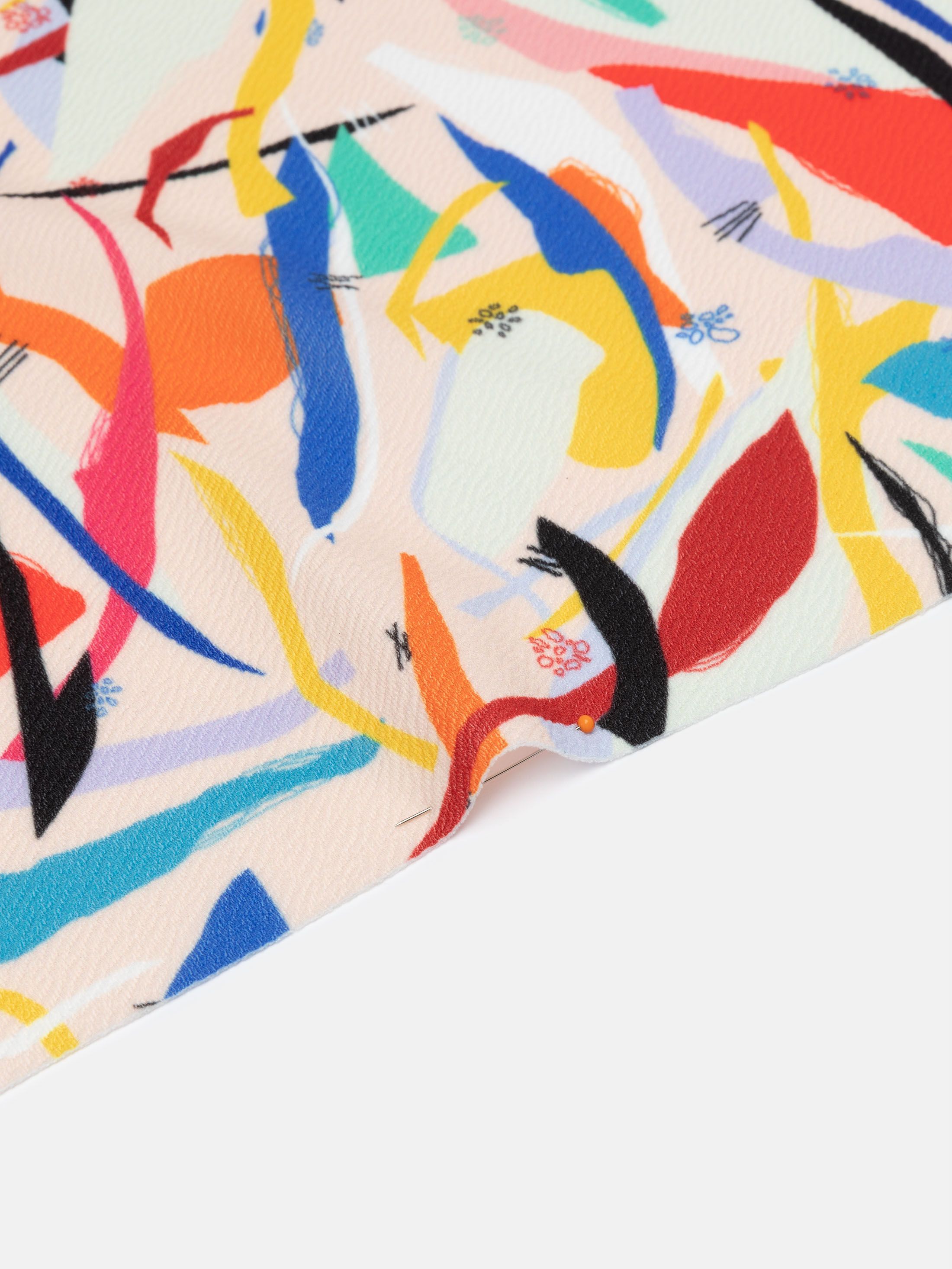 Edge to edge printed stretch crepe fabric UK