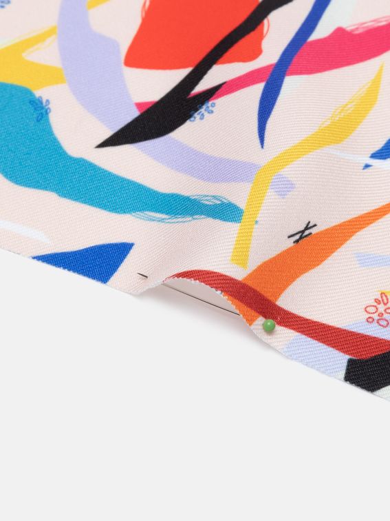 Poly Twill digital print fabric crease