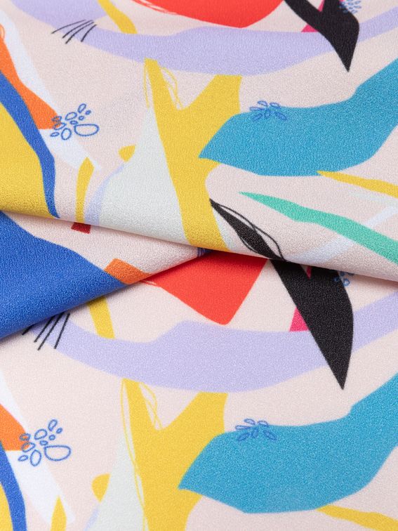 クレープ 布プリント