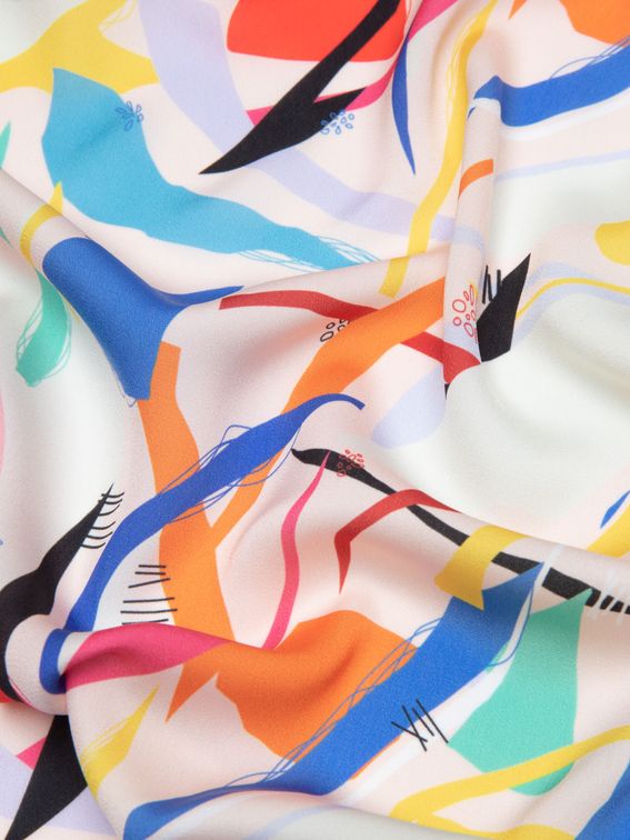 Close-up texture of lightweight crepe fabric