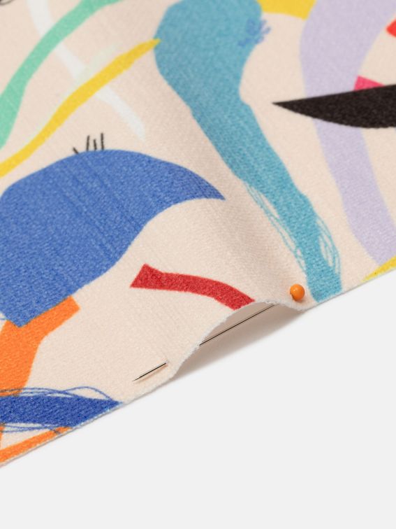 Chenille digital print fabric prints edging