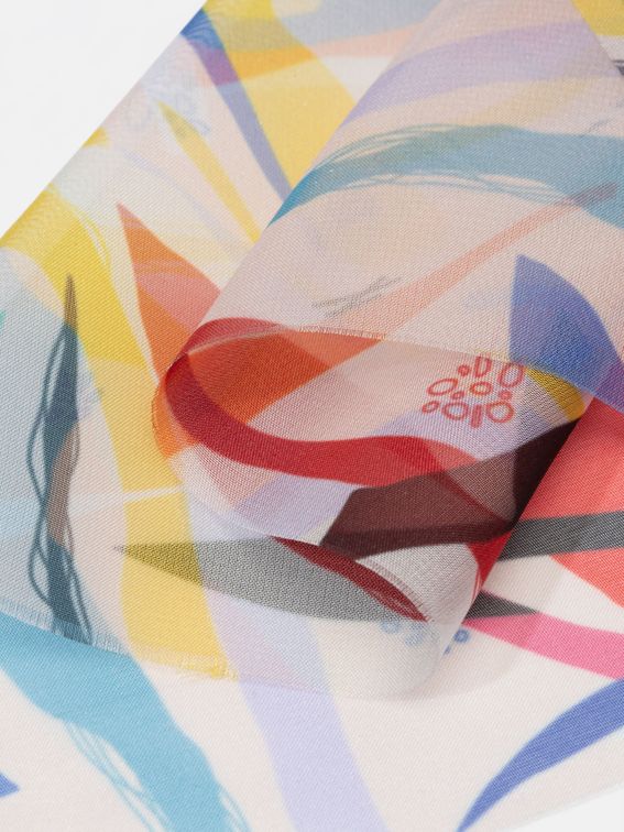 printing Paris Chiffon fabric drape