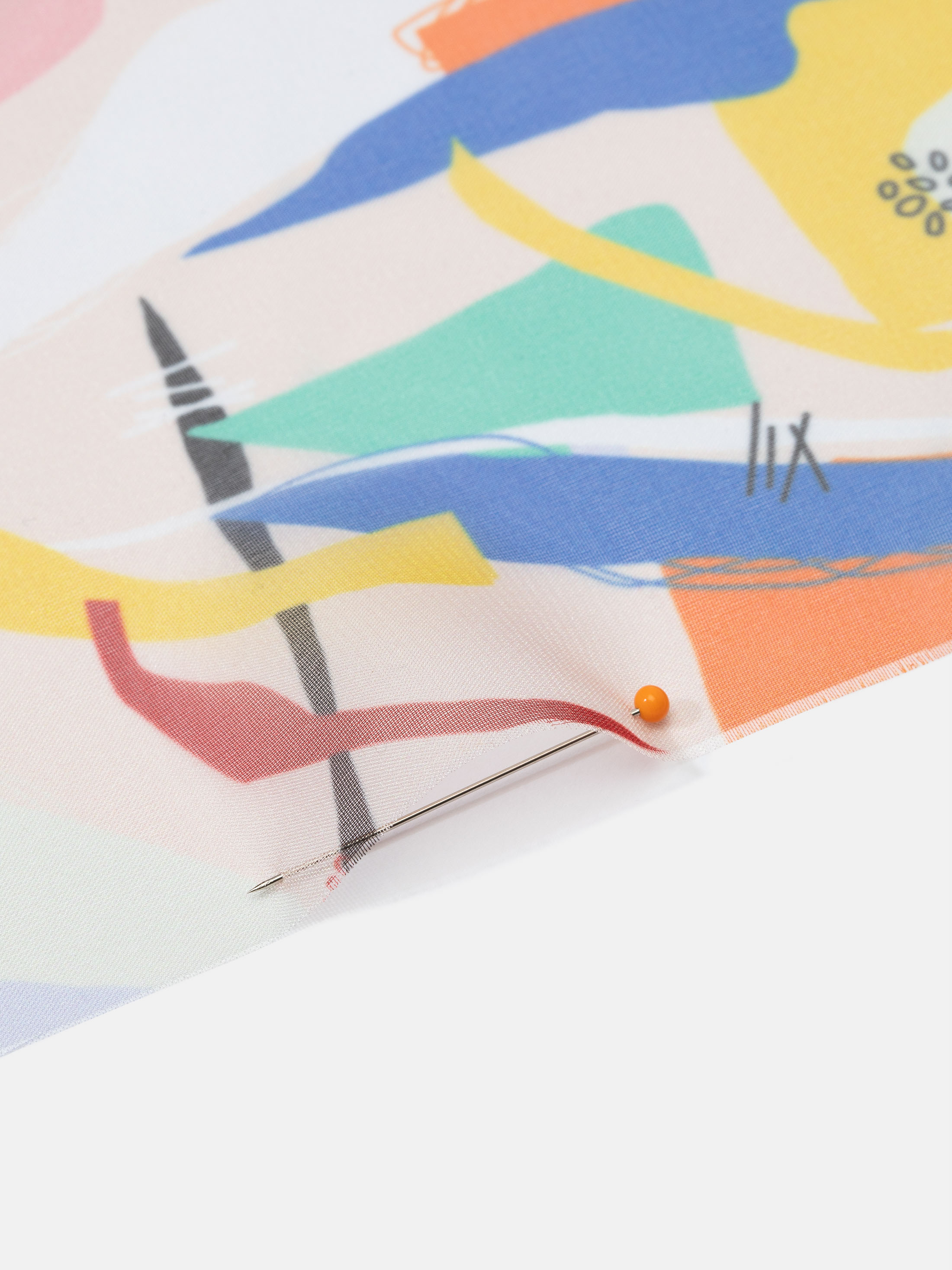 Paris Chiffon digital print fabric edge options