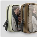 personalised mens leather wash bag