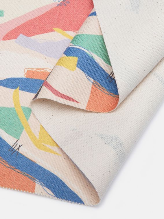 パナマ・オーガニック・コットンに布プリント