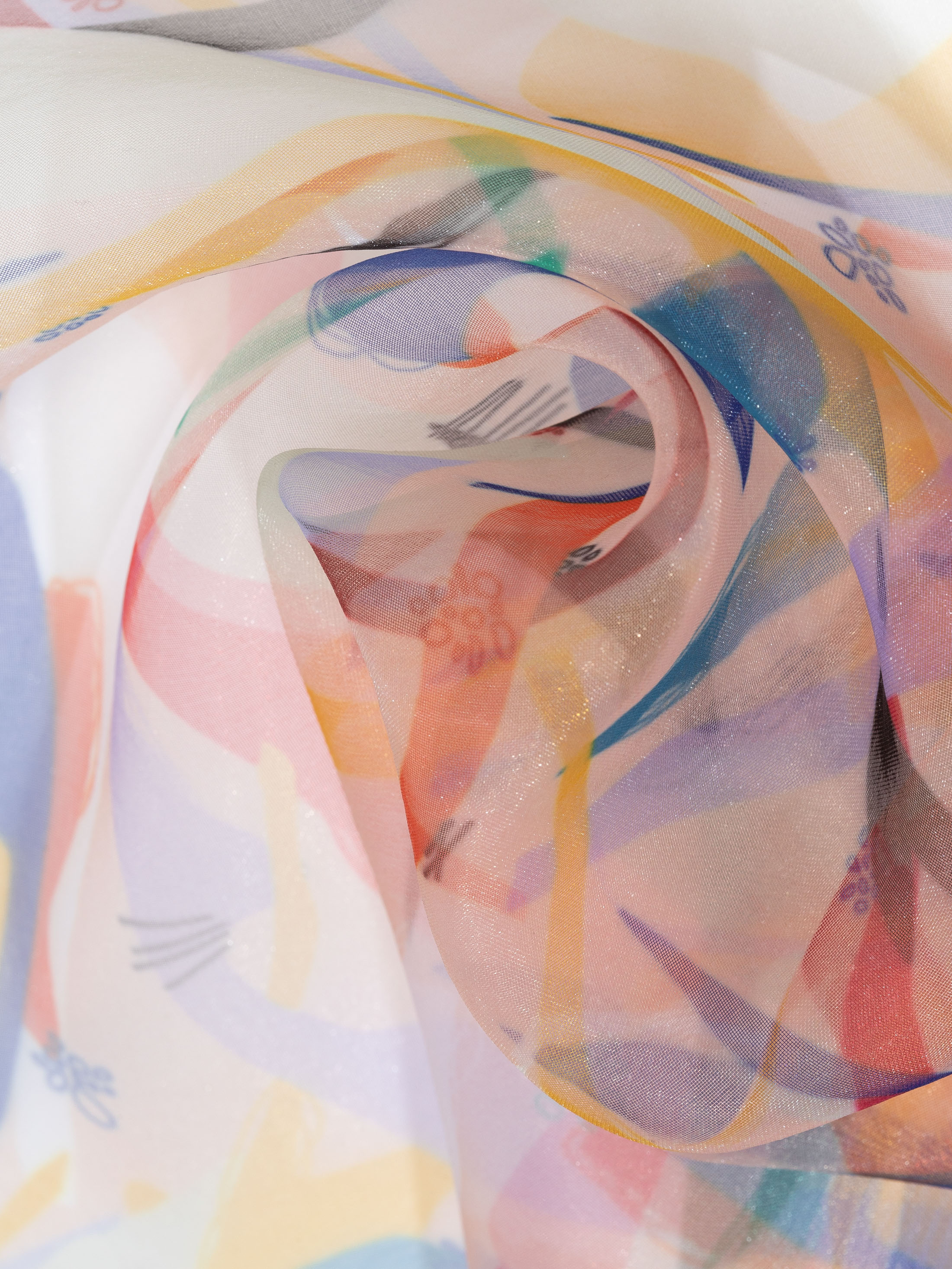 print on Organza fabric samples