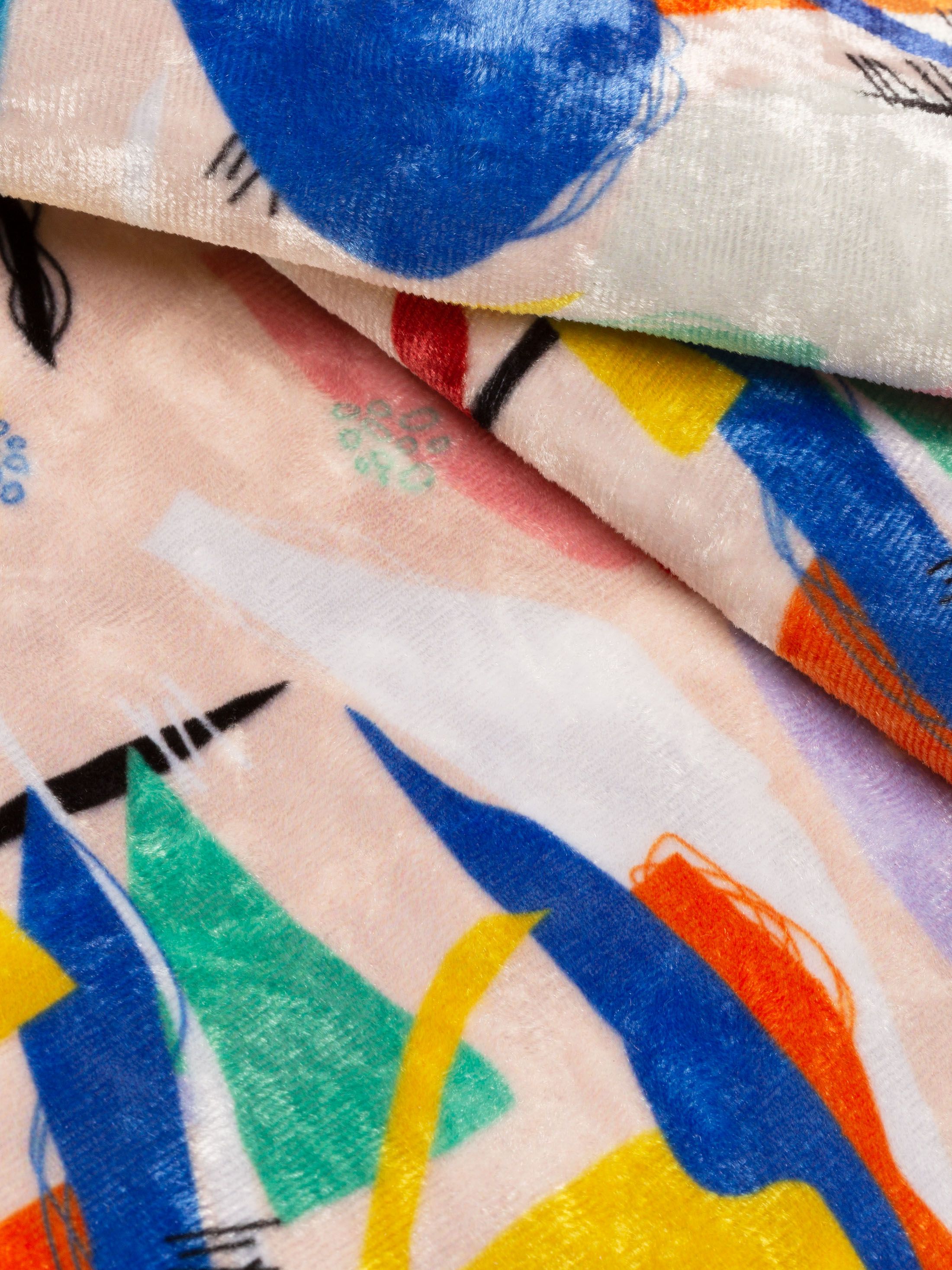 Close-up details of marbled velvet fabric texture