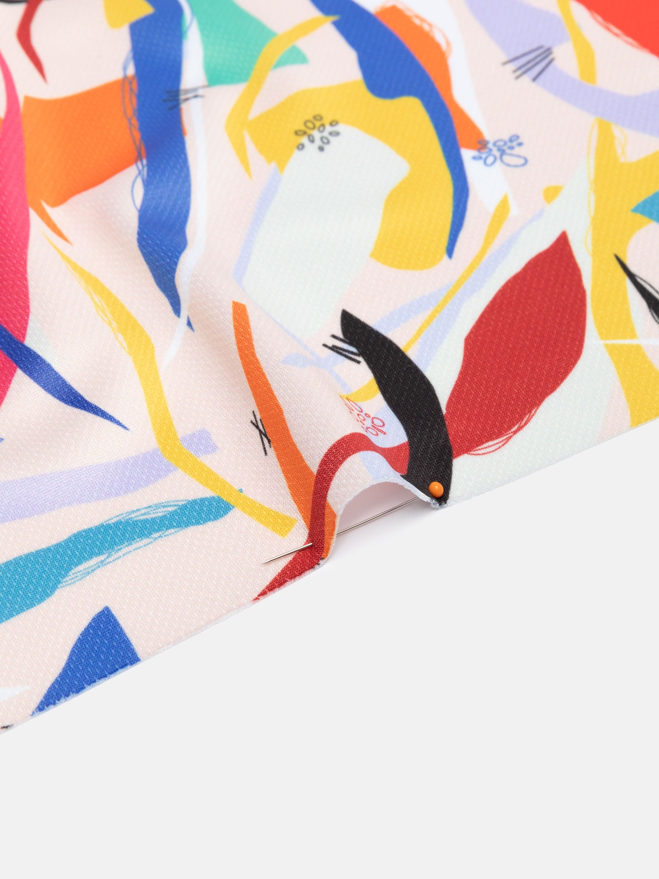 Detailed view of digital print on sportswear mesh fabric UK
