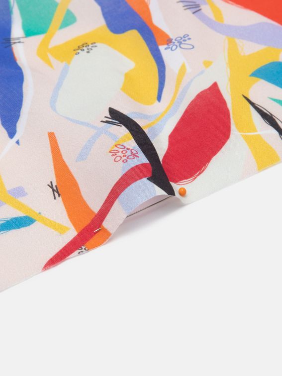 反応性インクでプリントしたピマローン生地