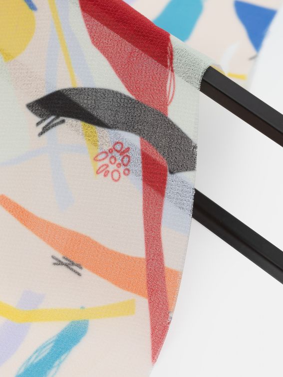 close up georgette printing detail