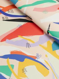 Roll of printed faux leather upholstery material