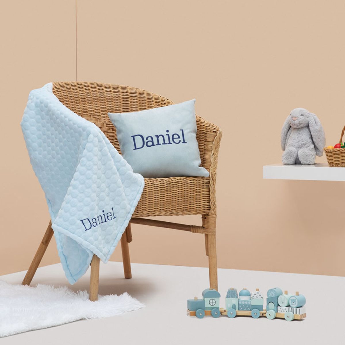 Embroidered name cushions best sale