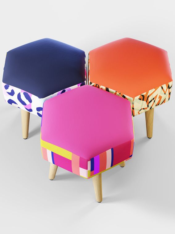 custom vanity stool hexagon shape