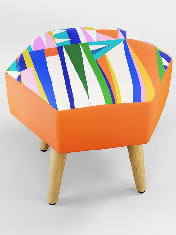custom vanity stool close up