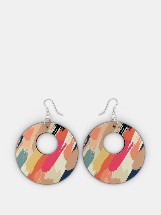 custom printed wooden earrings