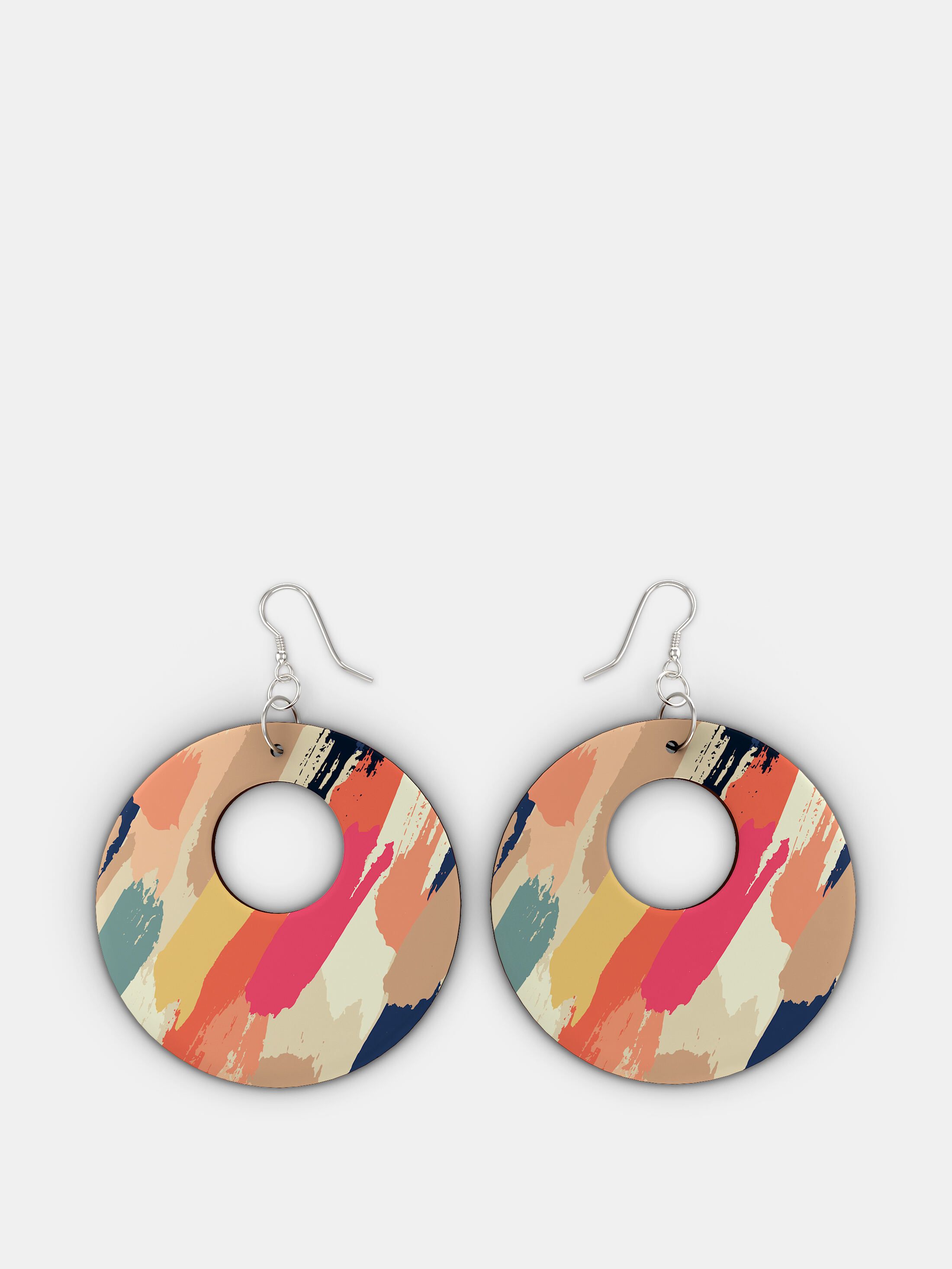 custom printed wooden earrings