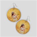 personalized wooden earrings circle