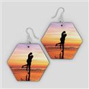 design your own wooden earrings hexagon