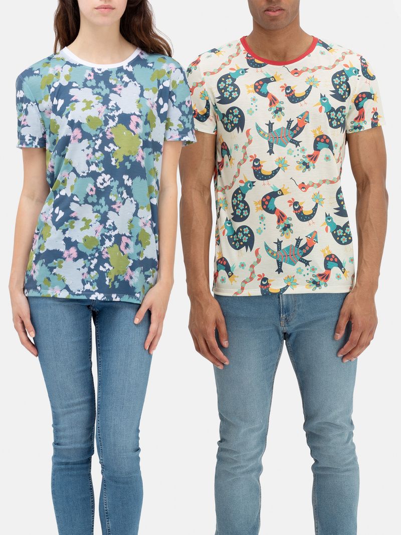 Cut And Sew All Over Print T Shirt