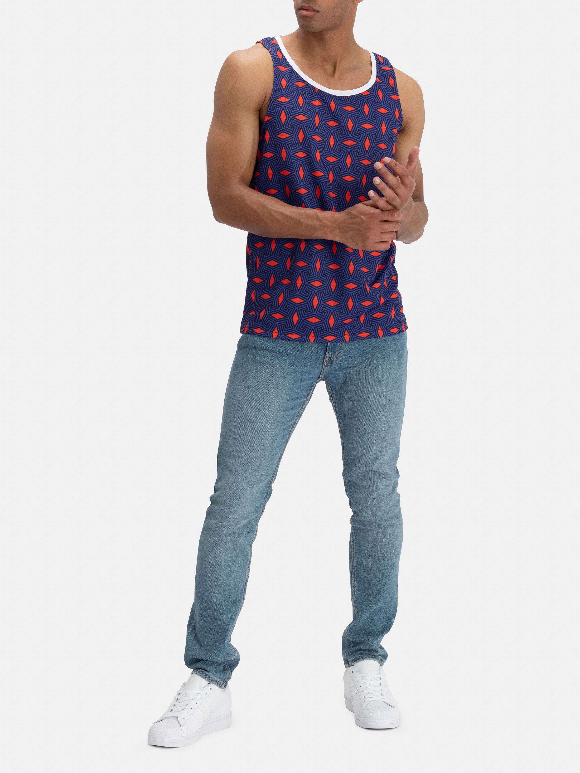Athlete wearing the custom sports top printing