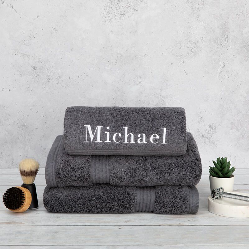 Custom Embroidered Monogram Towels Extra Large Size Plush Bath