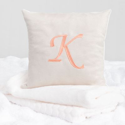Embroidered Initial Pillow